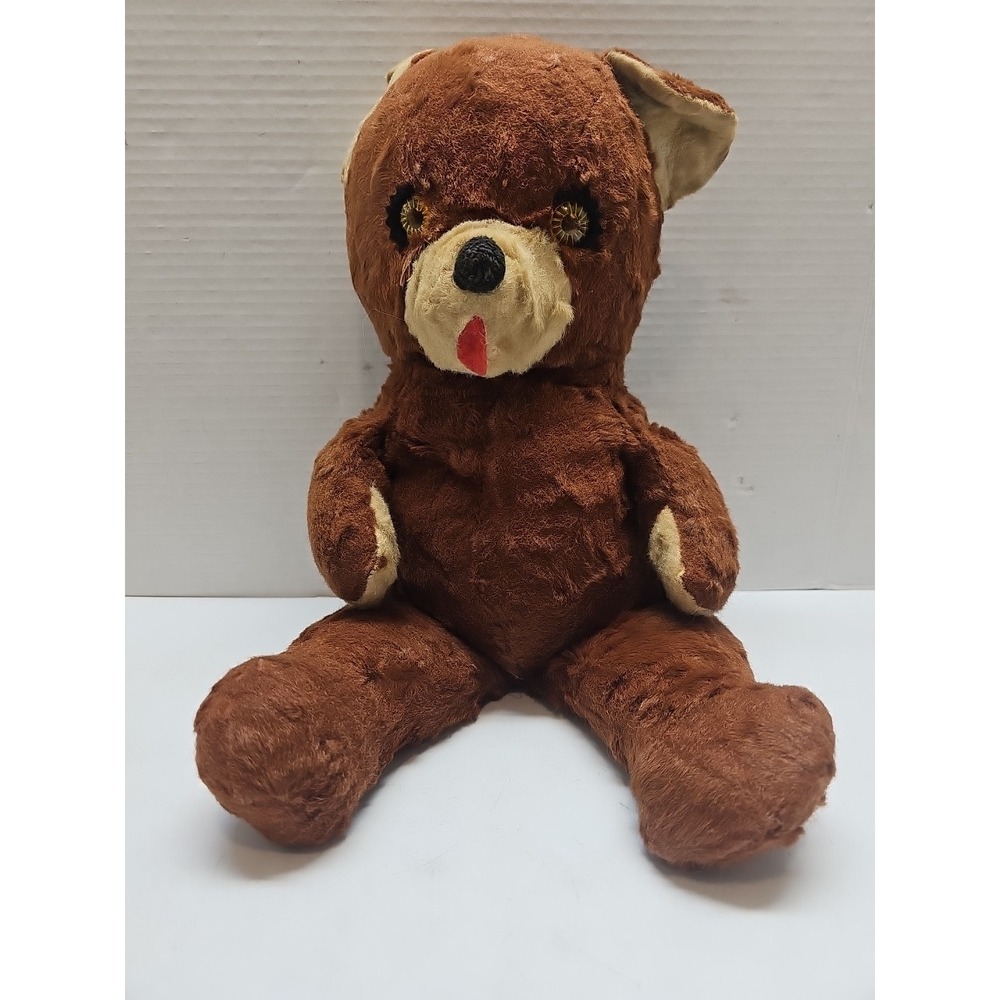 VTG 1950's Knickerbocker Animal of Distinction Plush Brown Teddy Bear W/‎ Tongue